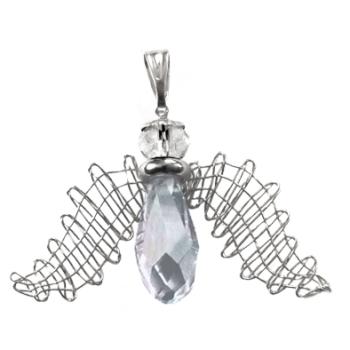 Preview: 526 Klöppelschmuck Bastelset "Kleiner Engel - Silberkristall"